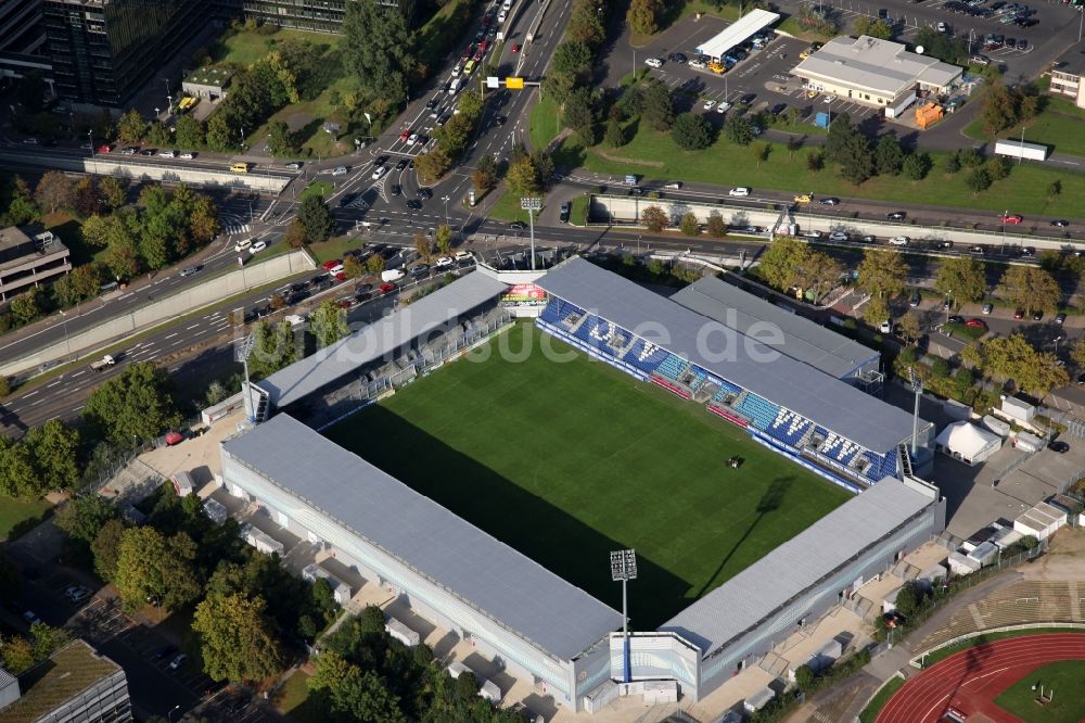 Wiesbaden aus der Vogelperspektive: Brita-Arena - Stadion des Fussballvereins SV Wehen in Wiesbaden im Bundesland Hessen