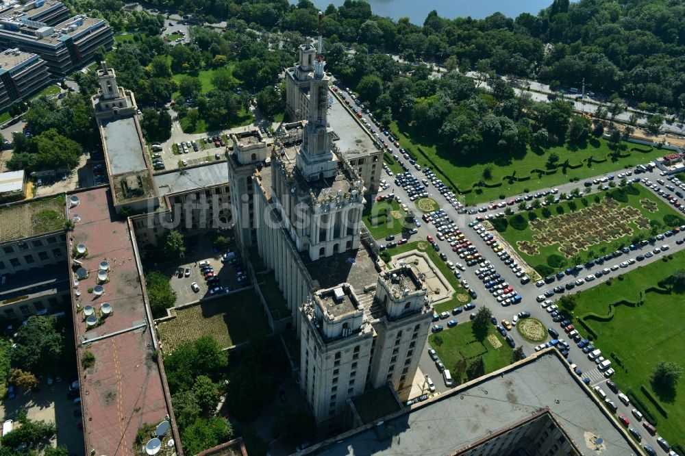 Luftbild Bukarest - Büro- und Geschäfthaus- Gebäudekomplex House of Free Press in Bukarest in Rumänien