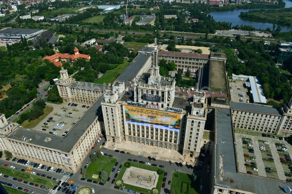 Luftbild Bukarest - Büro- und Geschäfthaus- Gebäudekomplex House of Free Press in Bukarest in Rumänien