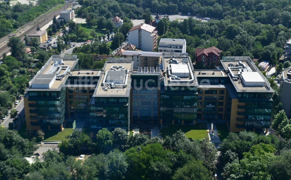 Bukarest von oben - Büro- und Geschäfthaus- Gebäudekomplex S-Park in Bukarest in Rumänien