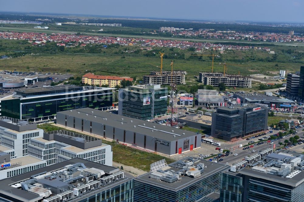 Luftbild Bukarest - Büro- und Geschäfthaus- Gebäudekomplex Pipera 1 - 2 in Bukarest in Rumänien