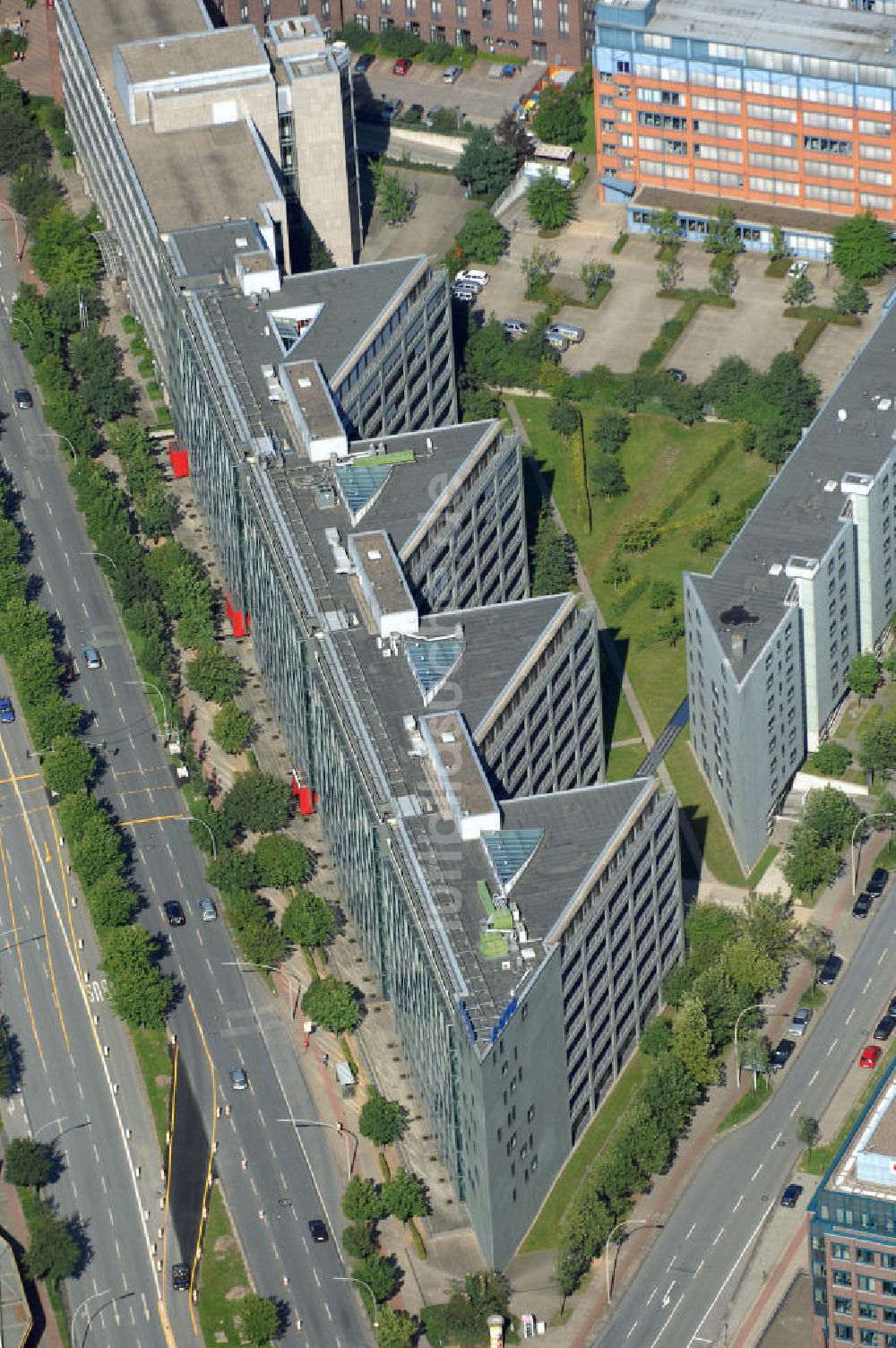 Luftaufnahme Hamburg - Büro- und Geschäftsgebäude an der Amsinckstr. 57-61 Ecke Nagelsweg 34 in Hamburg Hammerbrook