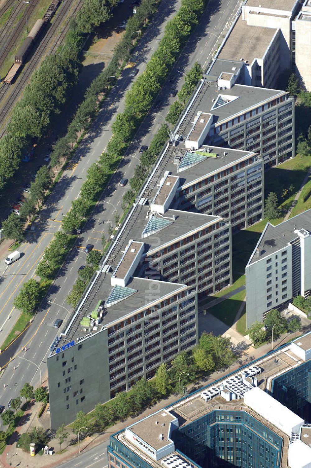 Luftaufnahme Hamburg - Büro- und Geschäftsgebäude an der Amsinckstr. 57-61 Ecke Nagelsweg 34 in Hamburg Hammerbrook