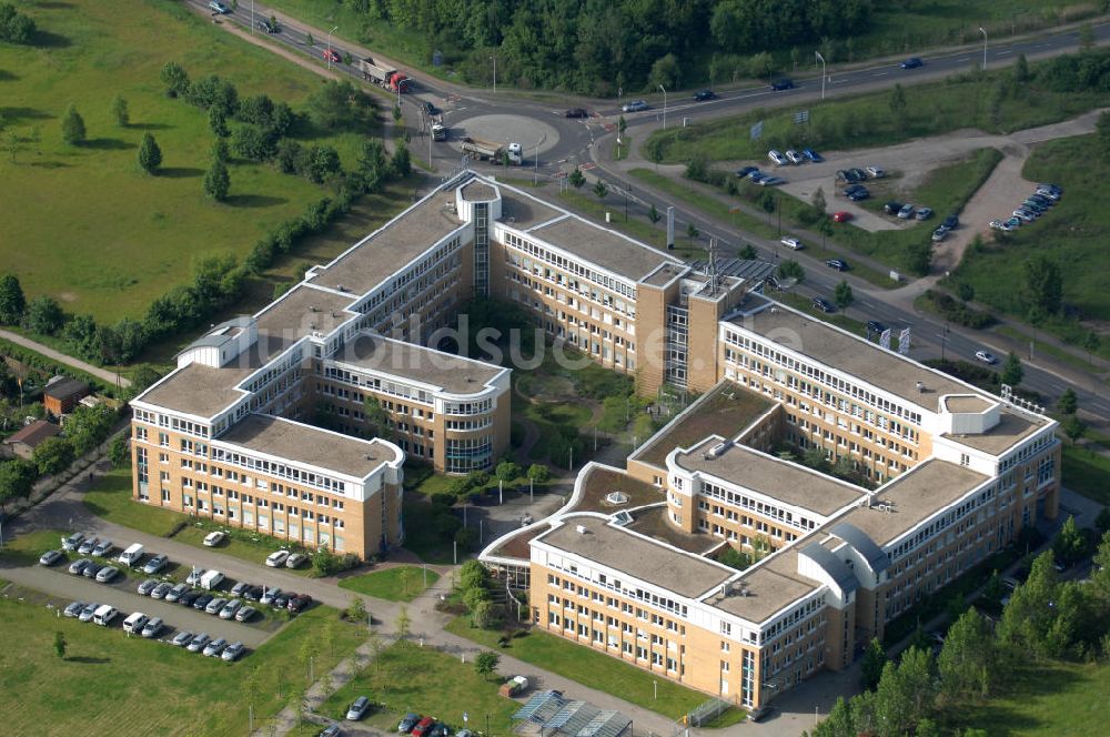 Halle / Saale von oben - Büro- und Geschäftshaus in Böllberg / Wörmlitz in Halle / Saale in Sachsen-Anhalt