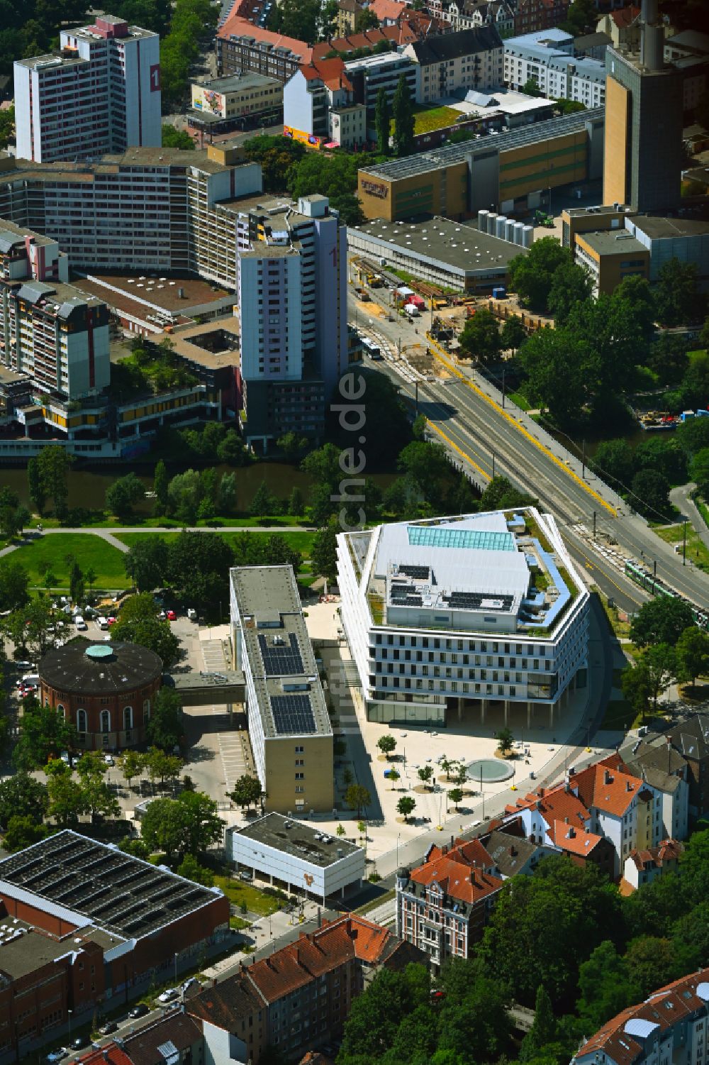 Hannover von oben - Büro- und Geschäftshaus der Enercity AG an der Glockseestraße in Hannover im Bundesland Niedersachsen, Deutschland