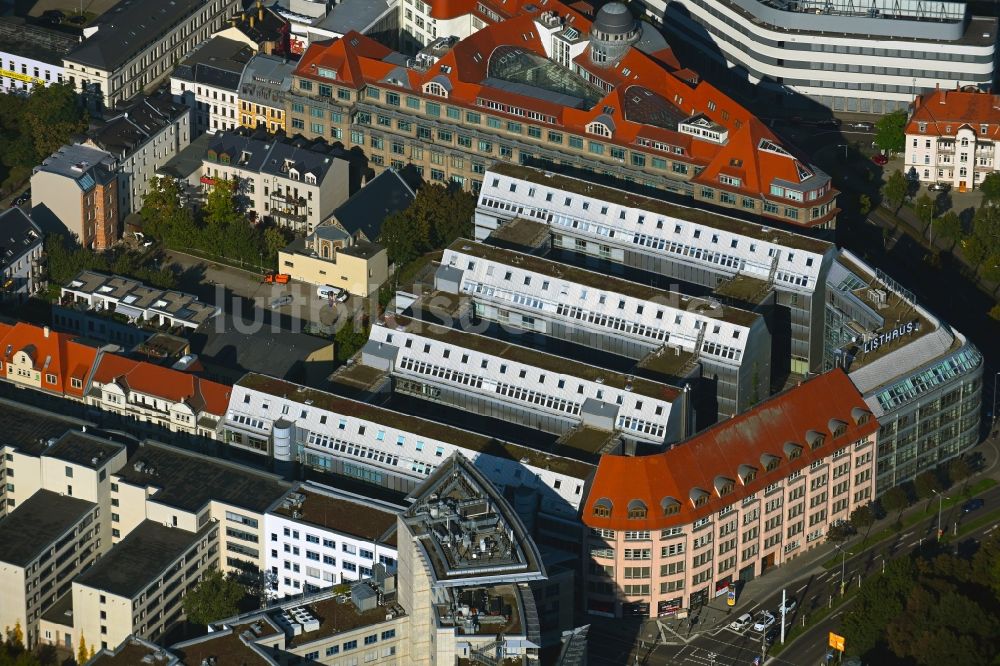 Luftaufnahme Leipzig - Büro- und Geschäftshaus- Ensemble an der Dohnanyistraße in Leipzig im Bundesland Sachsen