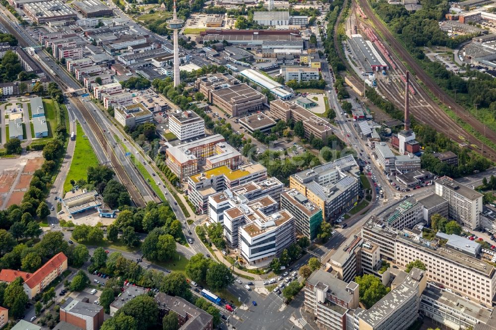 Essen aus der Vogelperspektive: Büro- und Geschäftshaus- Ensemble Europa- Center in Essen im Bundesland Nordrhein-Westfalen - NRW, Deutschland