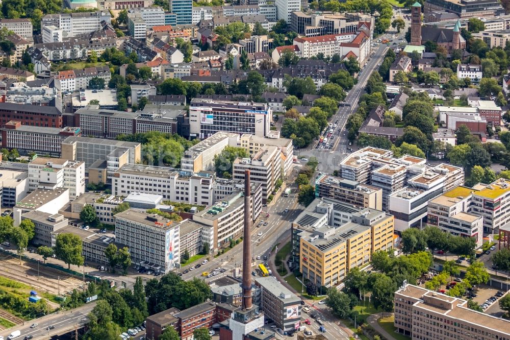 Essen aus der Vogelperspektive: Büro- und Geschäftshaus- Ensemble Europa- Center in Essen im Bundesland Nordrhein-Westfalen - NRW, Deutschland