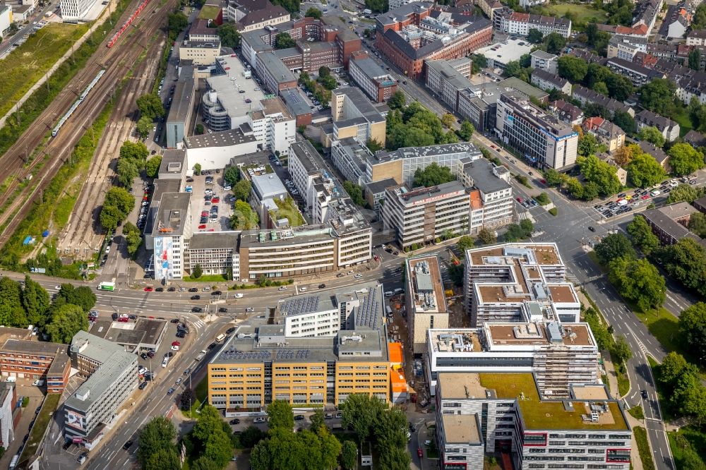 Luftbild Essen - Büro- und Geschäftshaus- Ensemble Europa- Center in Essen im Bundesland Nordrhein-Westfalen - NRW, Deutschland