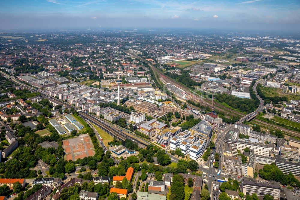 Luftbild Essen - Büro- und Geschäftshaus- Ensemble EUROPA-CENTER an der Kruppstraße in Essen im Bundesland Nordrhein-Westfalen, Deutschland