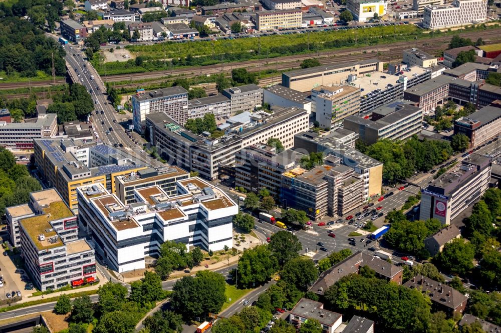 Luftbild Essen - Büro- und Geschäftshaus- Ensemble EUROPA-CENTER an der Kruppstraße in Essen im Bundesland Nordrhein-Westfalen, Deutschland