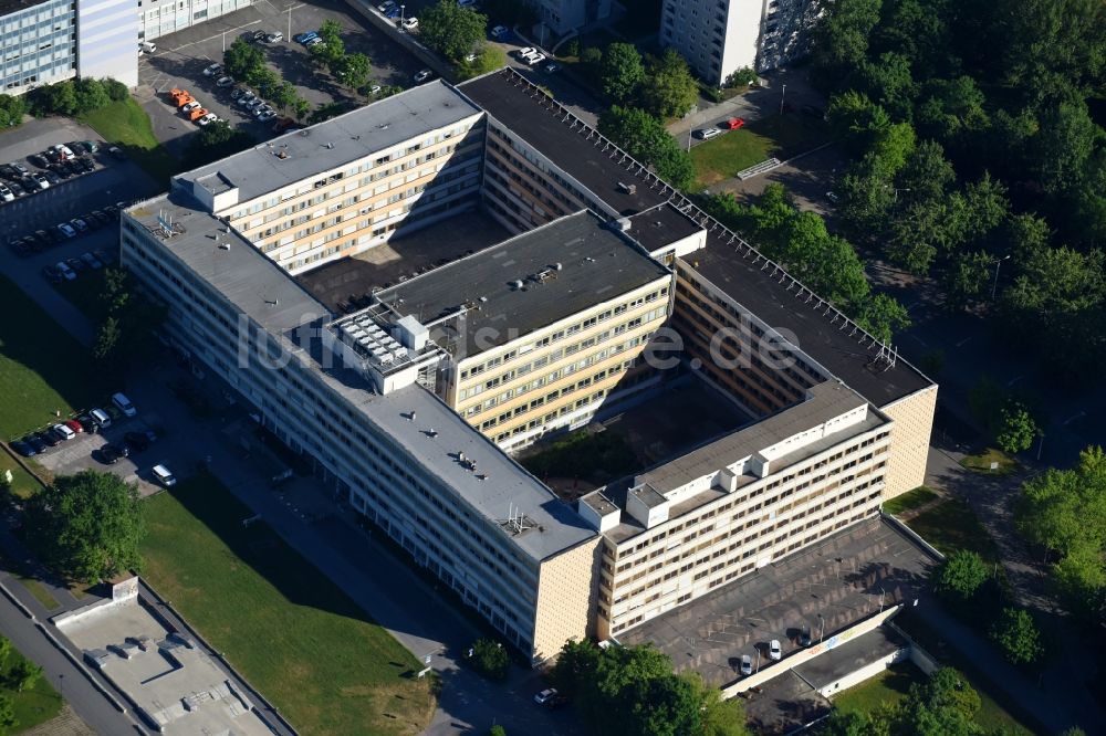 Dresden von oben - Büro- und Geschäftshaus- Ensemble Lingnerallee - Pirnaische Straße im Ortsteil Altstadt in Dresden im Bundesland Sachsen, Deutschland