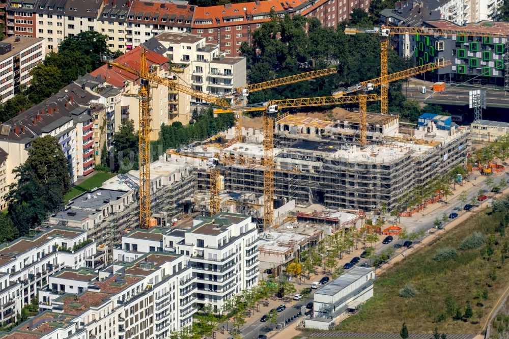 Luftaufnahme Düsseldorf - Büro- und Geschäftshaus- Ensemble Le Quartier Central in Düsseldorf im Bundesland Nordrhein-Westfalen