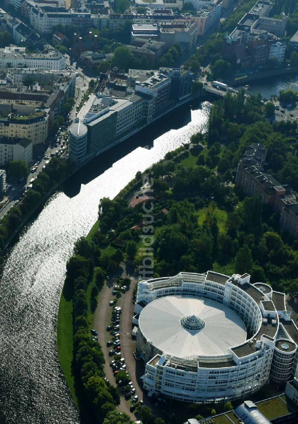 Luftaufnahme Berlin - Büro- und Geschäftshaus- Ensemble Spree-Forum in Alt-Moabtit in Berlin, Deutschland