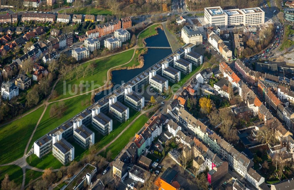 Gelsenkirchen von oben - Büro- und Geschäftshaus- Ensemble Wissenschaftspark Gelsenkirchen in Gelsenkirchen im Bundesland Nordrhein-Westfalen