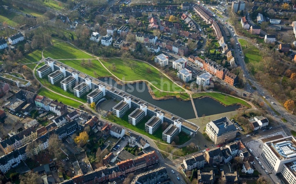 Gelsenkirchen aus der Vogelperspektive: Büro- und Geschäftshaus- Ensemble Wissenschaftspark Gelsenkirchen in Gelsenkirchen im Bundesland Nordrhein-Westfalen