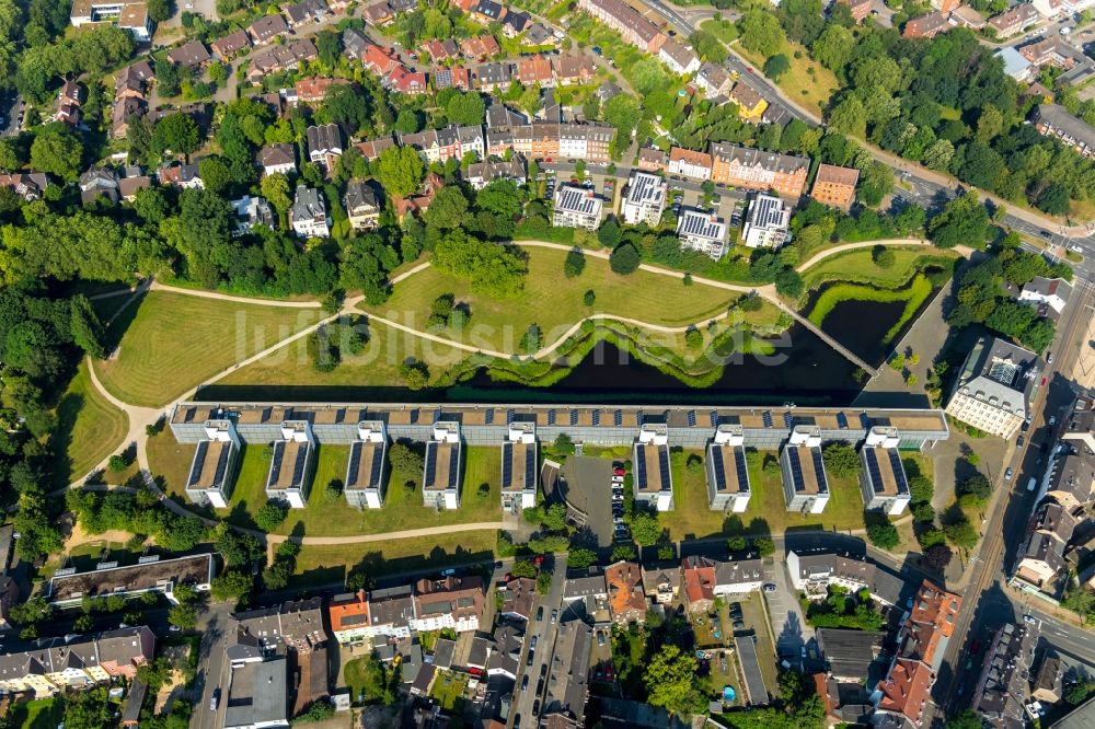 Gelsenkirchen von oben - Büro- und Geschäftshaus- Ensemble Wissenschaftspark Gelsenkirchen in Gelsenkirchen im Bundesland Nordrhein-Westfalen