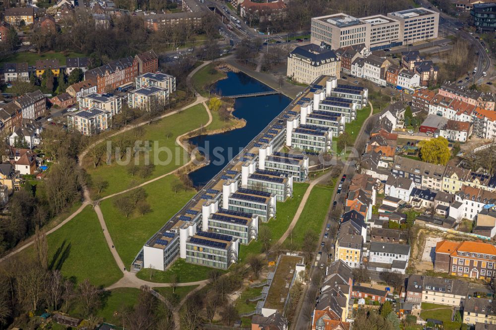 Gelsenkirchen aus der Vogelperspektive: Büro- und Geschäftshaus- Ensemble Wissenschaftspark Gelsenkirchen in Gelsenkirchen im Bundesland Nordrhein-Westfalen