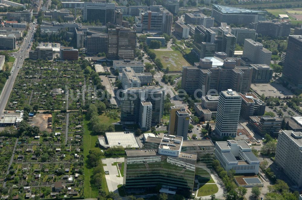 Luftaufnahme Frankfurt am Main - Büro- und Geschäftshaus Eurohaus in Frankfurt-Niederrad