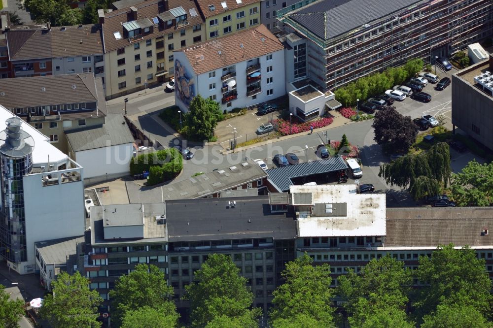 Dortmund von oben - Büro- und Geschäftshaus an der Kleppinstraße in der Innenstadt von Dortmund im Bundesland Nordrhein-Westfalen