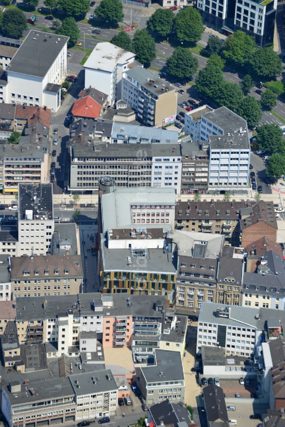 Luftaufnahme Dortmund - Büro- und Geschäftshaus am Osthellweg / Moritzgasse in der Innenstadt von Dortmund im Bundesland Nordrhein-Westfalen