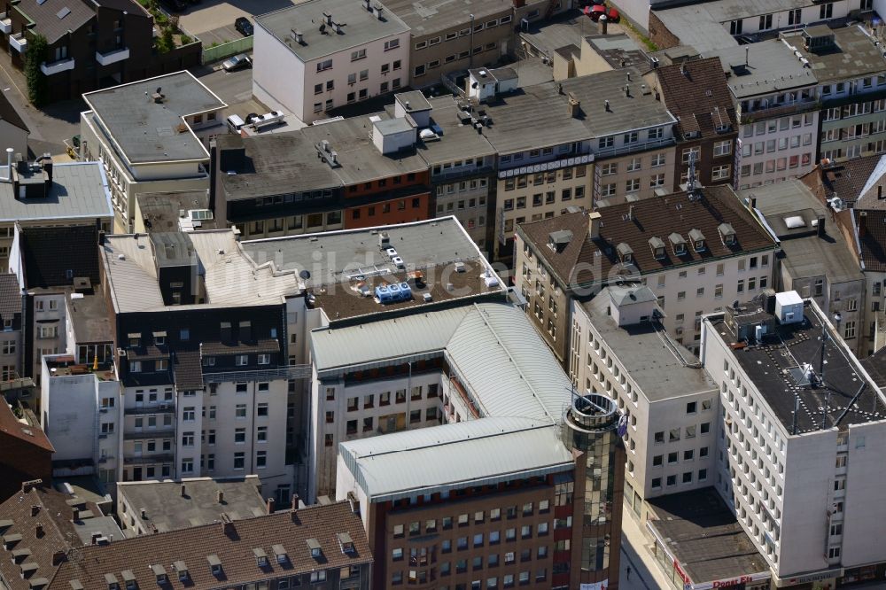 Dortmund von oben - Büro- und Geschäftshaus am Osthellweg / Moritzgasse in der Innenstadt von Dortmund im Bundesland Nordrhein-Westfalen