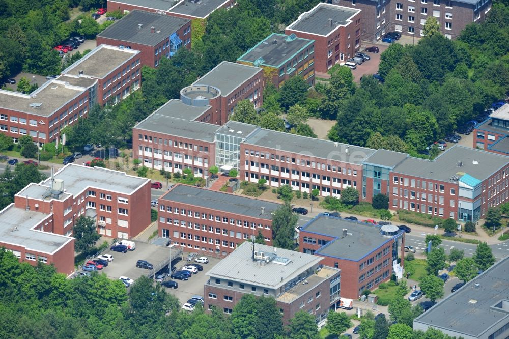 Dortmund aus der Vogelperspektive: Büro- und Geschäftshaus an der Otto-Hahn-Straße im Stadtteil Barop von Dortmund im Bundesland Nordrhein-Westfalen