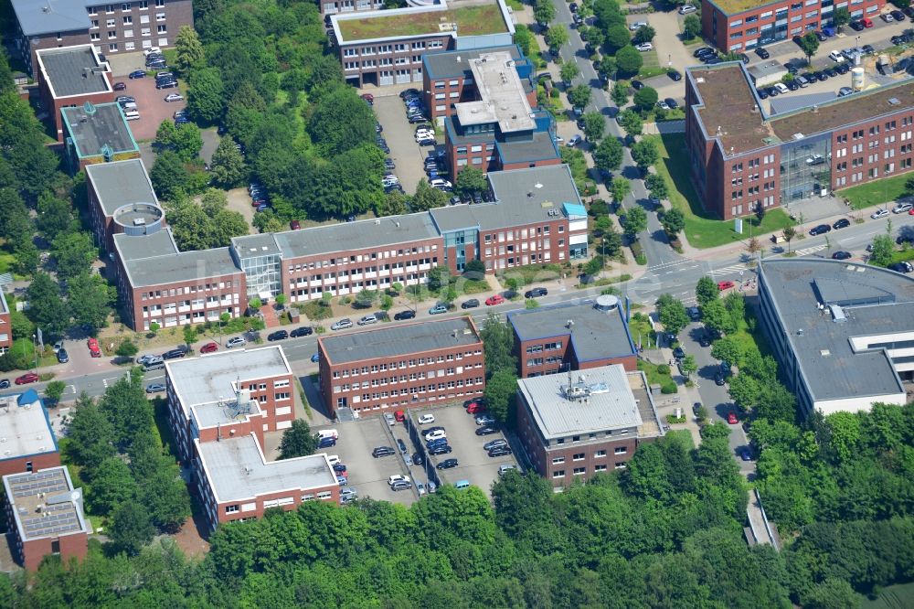 Dortmund aus der Vogelperspektive: Büro- und Geschäftshaus an der Otto-Hahn-Straße im Stadtteil Barop von Dortmund im Bundesland Nordrhein-Westfalen