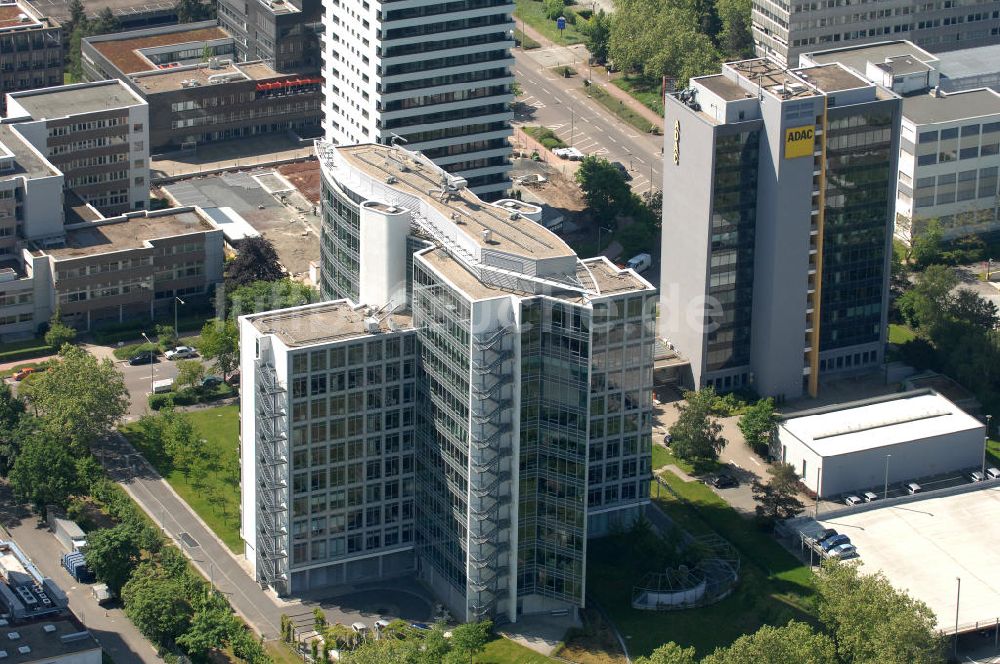 Frankfurt am Main von oben - Büro- und Geschäftshaus Sigma an der Lyoner Straße in Frankfurt-Niederrad