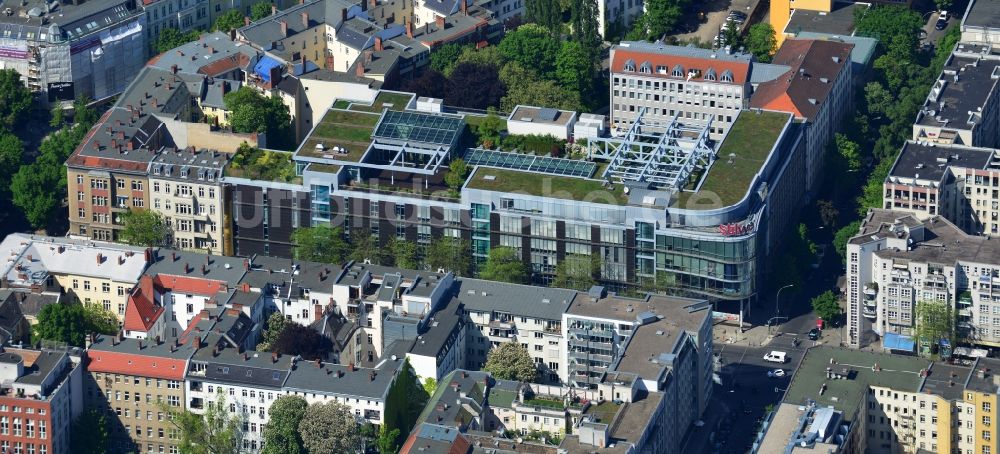 Luftaufnahme Berlin - Büro- und Geschäftshaus stilwerk an der Kantstraße Ecke Uhlandstraße in Berlin - Charlottenburg