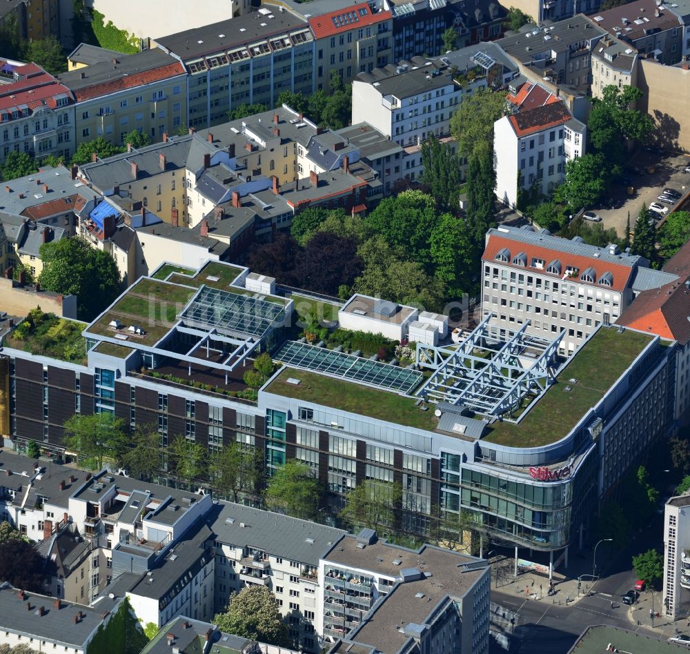 Berlin aus der Vogelperspektive: Büro- und Geschäftshaus stilwerk an der Kantstraße Ecke Uhlandstraße in Berlin - Charlottenburg