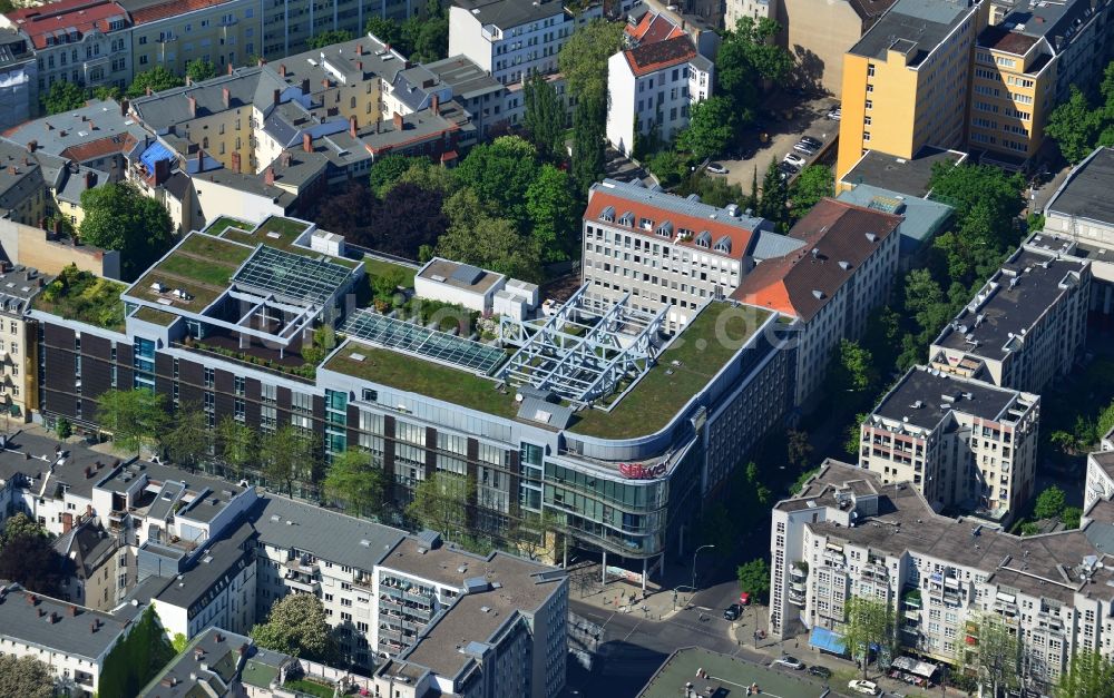 Luftaufnahme Berlin - Büro- und Geschäftshaus stilwerk an der Kantstraße Ecke Uhlandstraße in Berlin - Charlottenburg