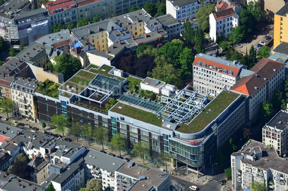 Berlin aus der Vogelperspektive: Büro- und Geschäftshaus stilwerk an der Kantstraße Ecke Uhlandstraße in Berlin - Charlottenburg