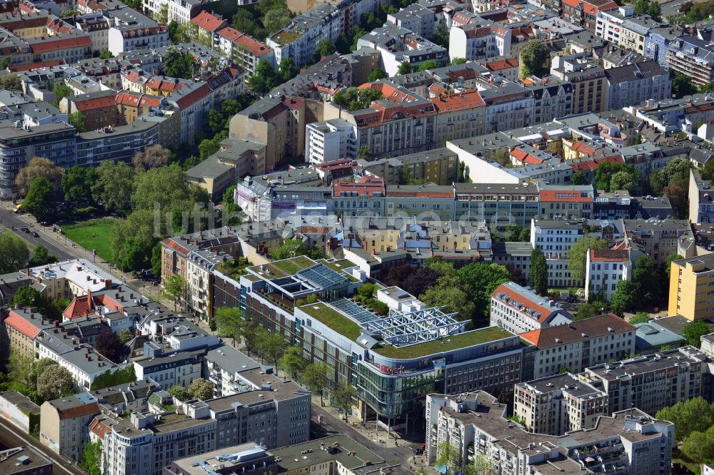 Luftbild Berlin - Büro- und Geschäftshaus stilwerk an der Kantstraße Ecke Uhlandstraße am Savignyplatz in Berlin - Charlottenburg