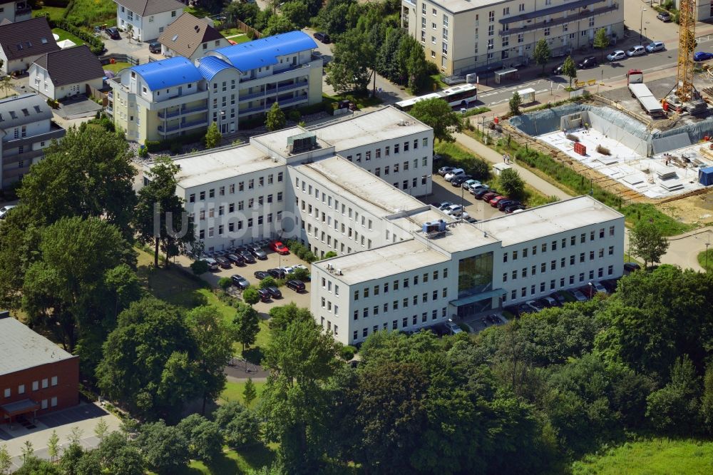 Luftbild Dortmund - Büro- und Geschäftshaus an der Stockumer Allee / Tiranaweg im Stadtteil Schüren-Neu von Dortmund im Bundesland Nordrhein-Westfalen