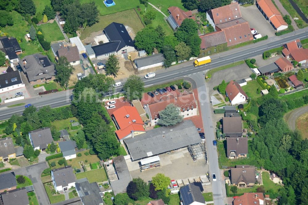 Unna von oben - Büro- und Geschäftshaus An der Vaerstbrücke in Unna im Bundesland Nordrhein-Westfalen