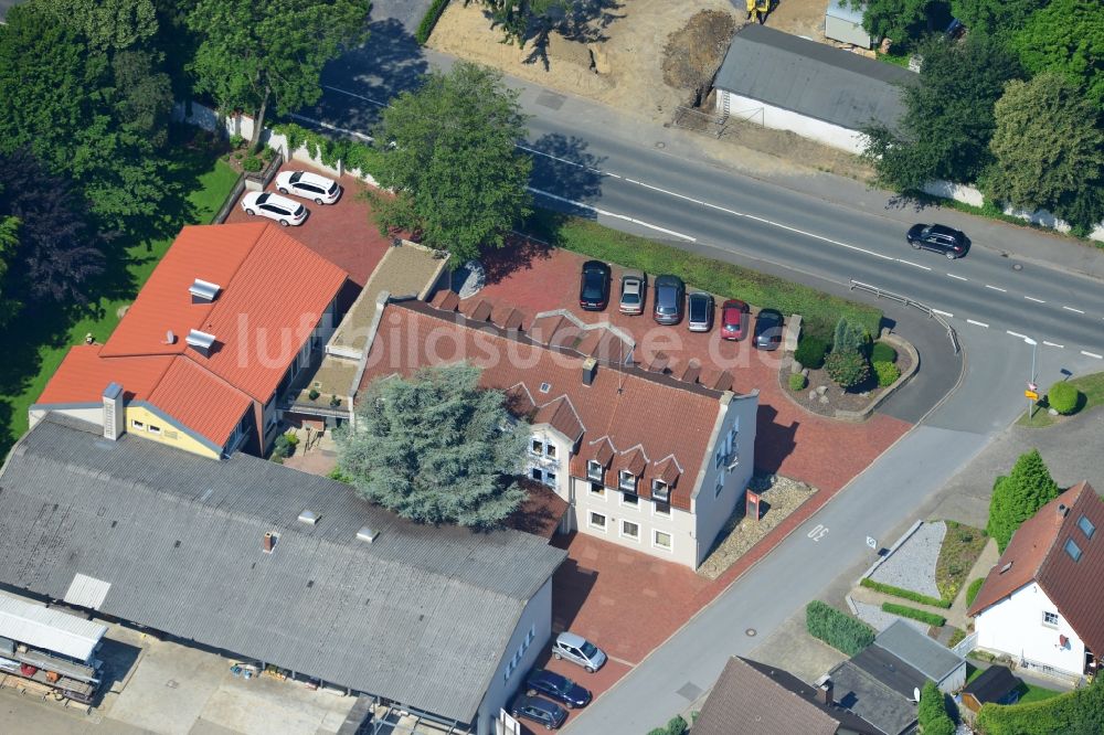 Unna von oben - Büro- und Geschäftshaus An der Vaerstbrücke in Unna im Bundesland Nordrhein-Westfalen