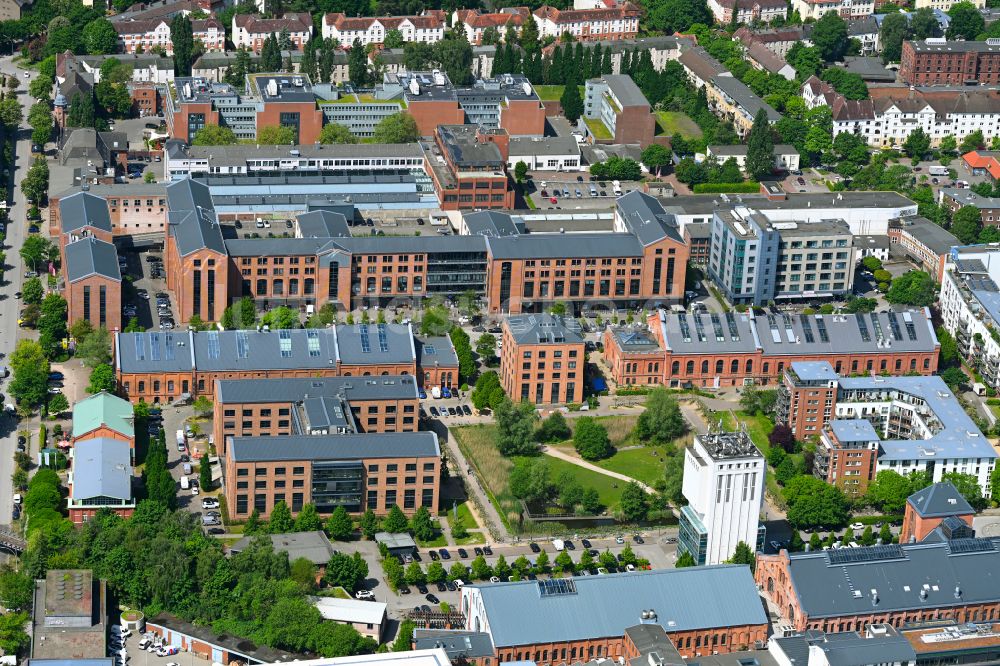 Luftbild Hamburg - Büro- und Geschäftshaus- Viertel im Ortsteil Bahrenfeld in Hamburg, Deutschland