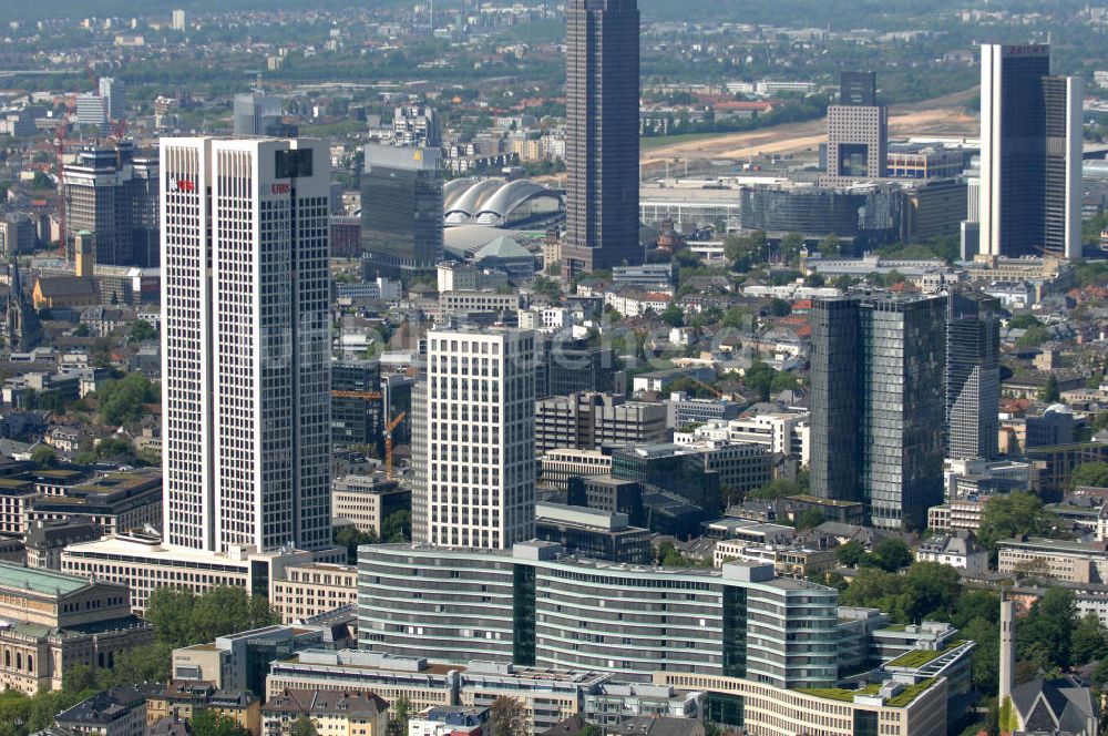 Frankfurt am Main aus der Vogelperspektive: Büro- und Geschäftshaus Die Welle in Frankfurt / Main