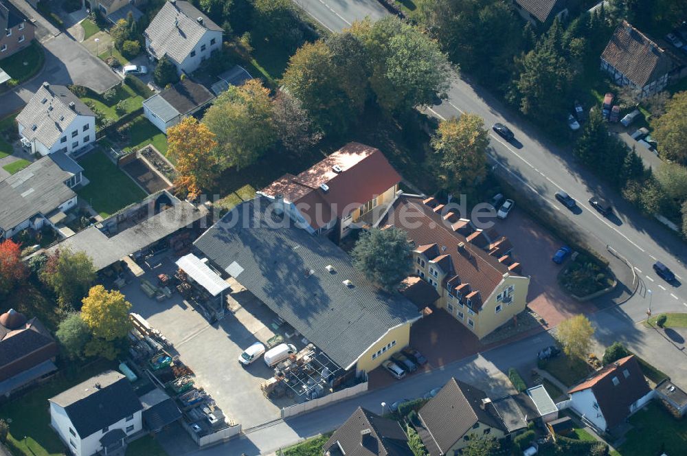 Unna aus der Vogelperspektive: Büro- und Geschäftshaus, zugleich Firmenhauptsitz der Unternehmensgruppe Markus Gerold in Unna