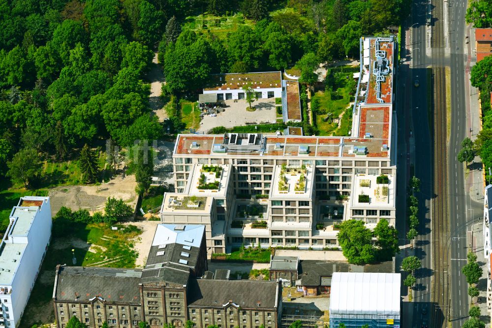 Berlin von oben - Büro- und Geschäftshauses an der Landsberger Allee in Berlin, Deutschland