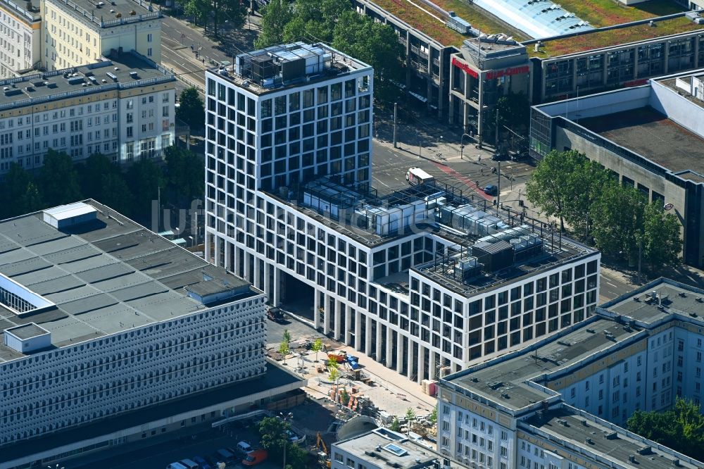 Magdeburg von oben - Büro- und Geschäftshauses der Städtischen Werke Magdeburg in Magdeburg im Bundesland Sachsen-Anhalt, Deutschland