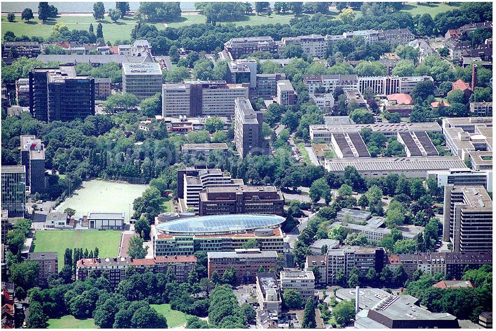 Düsseldorf aus der Vogelperspektive: Büro- und Geschäftshauskomplex in der Düsseldorfer Innenstadt