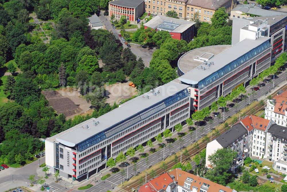 Luftaufnahme Leipzig - Büro- und Geschäftshauskomplex der IKV GMBH an der Wichernstraße in Leipzig