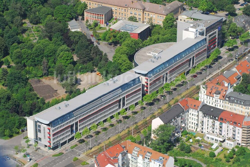 Leipzig von oben - Büro- und Geschäftshauskomplex der IKV GMBH an der Wichernstraße in Leipzig