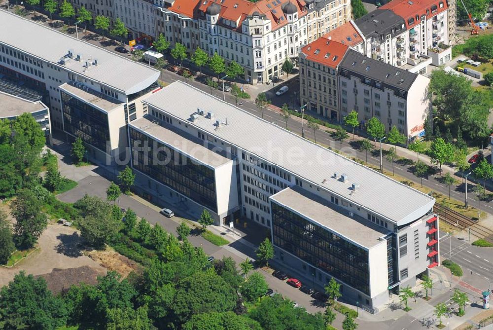 Leipzig aus der Vogelperspektive: Büro- und Geschäftshauskomplex der IKV GMBH an der Wichernstraße in Leipzig