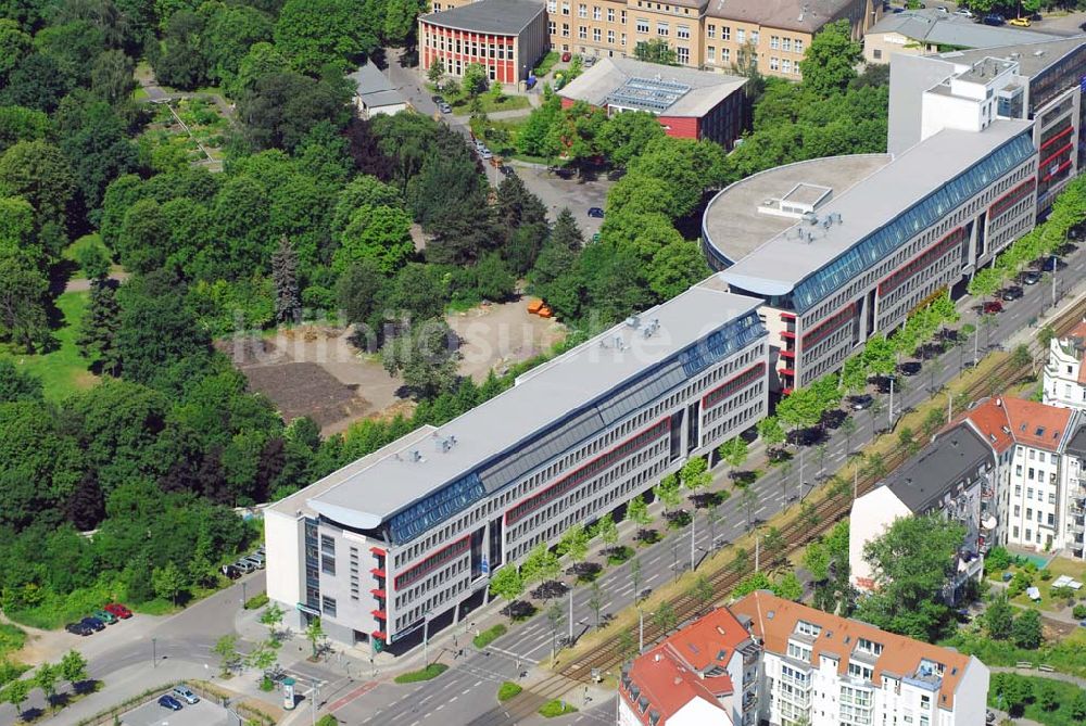 Leipzig von oben - Büro- und Geschäftshauskomplex der IKV GMBH an der Wichernstraße in Leipzig