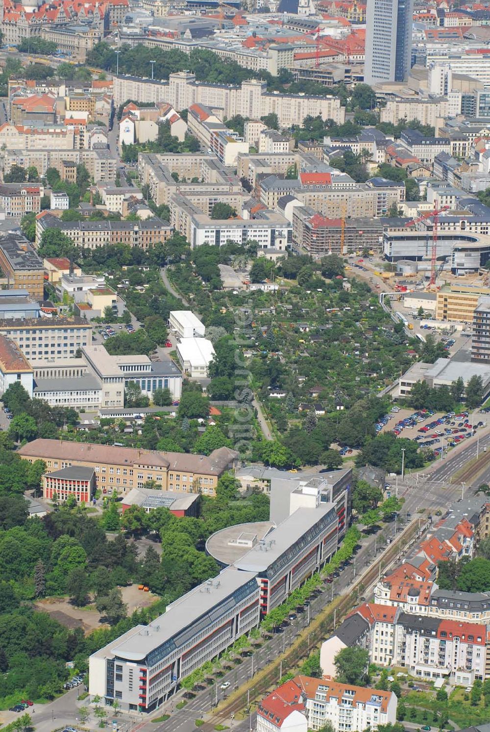 Luftaufnahme Leipzig - Büro- und Geschäftshauskomplex der IKV GMBH an der Wichernstraße in Leipzig