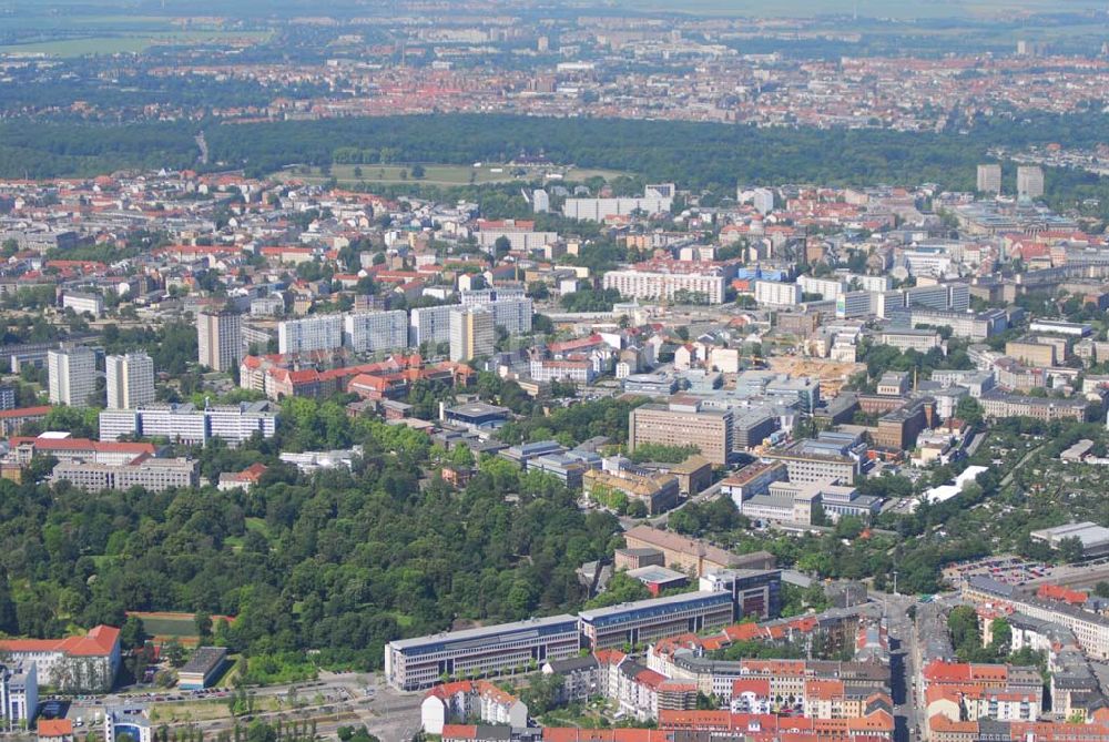 Luftaufnahme Leipzig - Büro- und Geschäftshauskomplex der IKV GMBH an der Wichernstraße in Leipzig