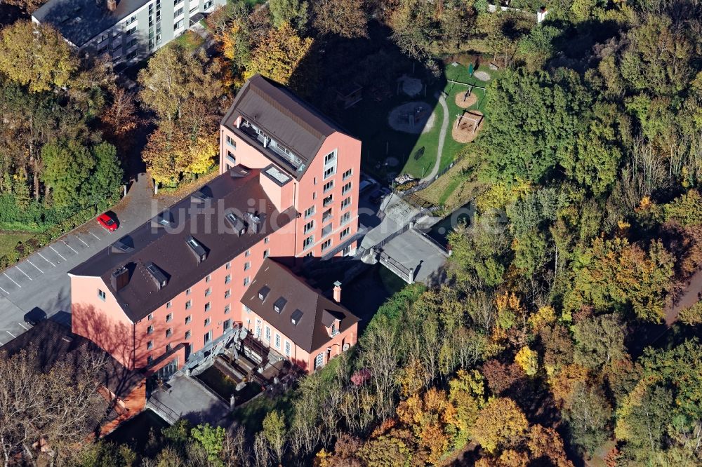 Luftbild München - Büro- und Gewerbegebäude Kraemersche Kunstmühle in München Untergiesing im Bundesland Bayern